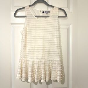 Beautiful pearl white Peplum beaded top